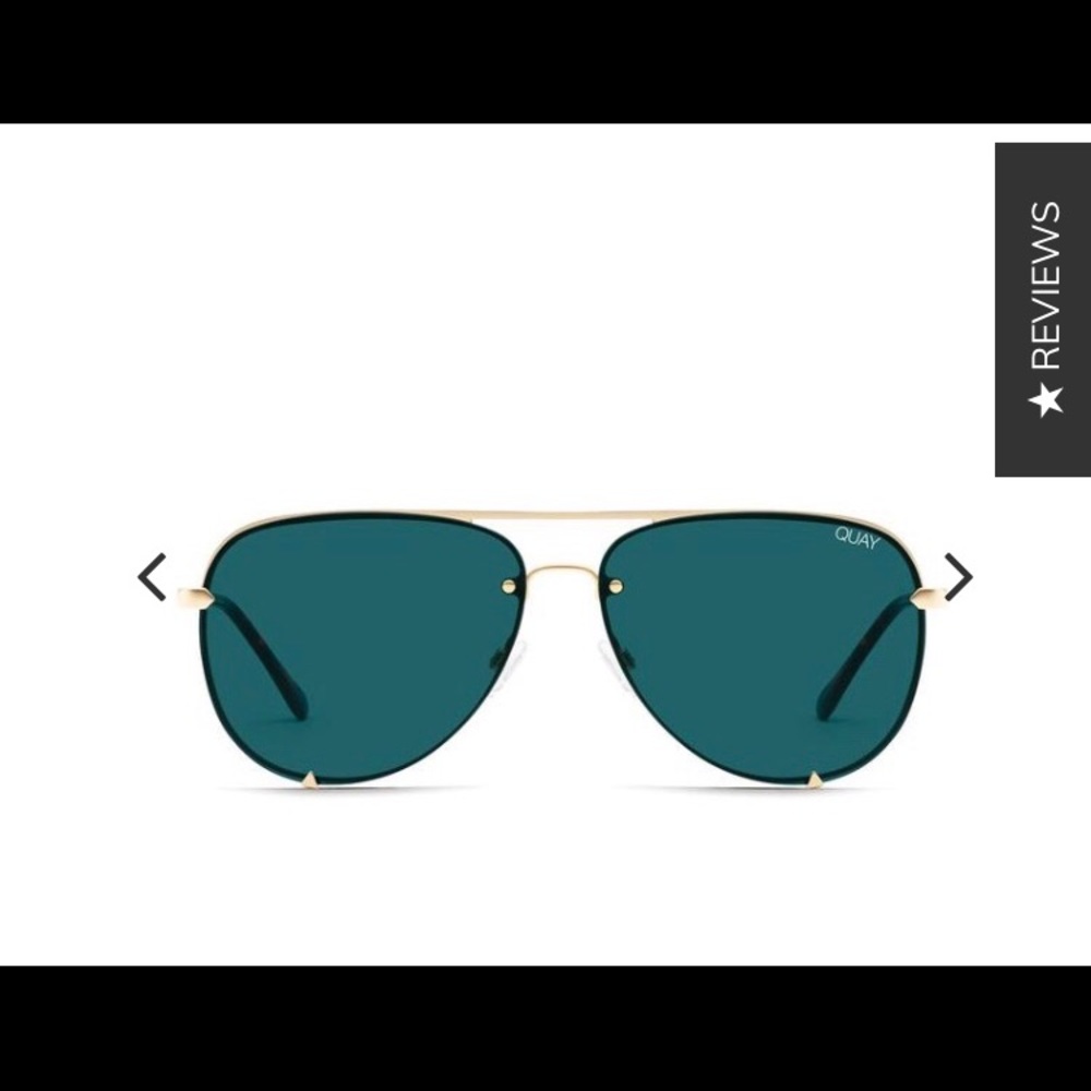 Quay X Desi Perkins High Key Rimless Sunglasses